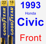 Front Wiper Blade Pack for 1993 Honda Civic - Premium