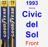 Front Wiper Blade Pack for 1993 Honda Civic del Sol - Premium