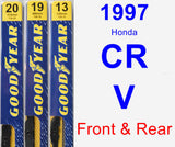 Front & Rear Wiper Blade Pack for 1997 Honda CR-V - Premium