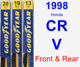 Front & Rear Wiper Blade Pack for 1998 Honda CR-V - Premium