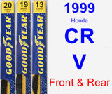 Front & Rear Wiper Blade Pack for 1999 Honda CR-V - Premium