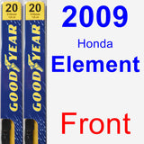 Front Wiper Blade Pack for 2009 Honda Element - Premium