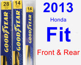 Front & Rear Wiper Blade Pack for 2013 Honda Fit - Premium