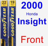 Front Wiper Blade Pack for 2000 Honda Insight - Premium