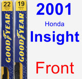 Front Wiper Blade Pack for 2001 Honda Insight - Premium