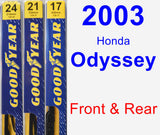 Front & Rear Wiper Blade Pack for 2003 Honda Odyssey - Premium