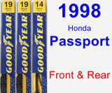 Front & Rear Wiper Blade Pack for 1998 Honda Passport - Premium