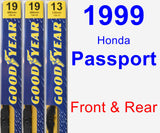 Front & Rear Wiper Blade Pack for 1999 Honda Passport - Premium