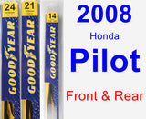 Front & Rear Wiper Blade Pack for 2008 Honda Pilot - Premium