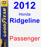 Passenger Wiper Blade for 2012 Honda Ridgeline - Premium