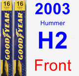 Front Wiper Blade Pack for 2003 Hummer H2 - Premium