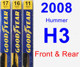 Front & Rear Wiper Blade Pack for 2008 Hummer H3 - Premium