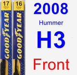 Front Wiper Blade Pack for 2008 Hummer H3 - Premium