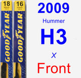 Front Wiper Blade Pack for 2009 Hummer H3 - Premium