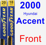 Front Wiper Blade Pack for 2000 Hyundai Accent - Premium