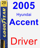 Driver Wiper Blade for 2005 Hyundai Accent - Premium