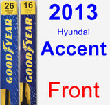 Front Wiper Blade Pack for 2013 Hyundai Accent - Premium