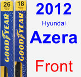 Front Wiper Blade Pack for 2012 Hyundai Azera - Premium