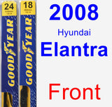 Front Wiper Blade Pack for 2008 Hyundai Elantra - Premium