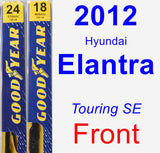 Front Wiper Blade Pack for 2012 Hyundai Elantra - Premium