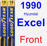 Front Wiper Blade Pack for 1990 Hyundai Excel - Premium