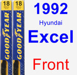 Front Wiper Blade Pack for 1992 Hyundai Excel - Premium