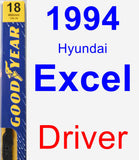 Driver Wiper Blade for 1994 Hyundai Excel - Premium