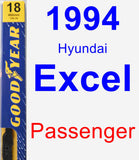 Passenger Wiper Blade for 1994 Hyundai Excel - Premium