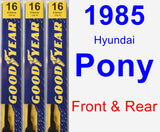 Front & Rear Wiper Blade Pack for 1985 Hyundai Pony - Premium