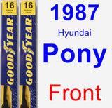 Front Wiper Blade Pack for 1987 Hyundai Pony - Premium