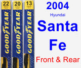 Front & Rear Wiper Blade Pack for 2004 Hyundai Santa Fe - Premium