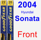 Front Wiper Blade Pack for 2004 Hyundai Sonata - Premium