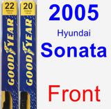 Front Wiper Blade Pack for 2005 Hyundai Sonata - Premium