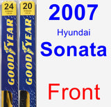 Front Wiper Blade Pack for 2007 Hyundai Sonata - Premium