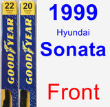 Front Wiper Blade Pack for 1999 Hyundai Sonata - Premium