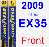 Front Wiper Blade Pack for 2009 Infiniti EX35 - Premium