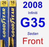 Front Wiper Blade Pack for 2008 Infiniti G35 - Premium