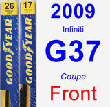 Front Wiper Blade Pack for 2009 Infiniti G37 - Premium