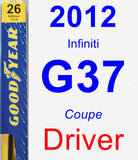 Driver Wiper Blade for 2012 Infiniti G37 - Premium