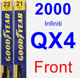 Front Wiper Blade Pack for 2000 Infiniti QX4 - Premium