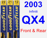 Front & Rear Wiper Blade Pack for 2003 Infiniti QX4 - Premium