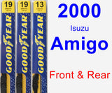 Front & Rear Wiper Blade Pack for 2000 Isuzu Amigo - Premium