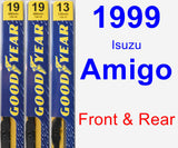 Front & Rear Wiper Blade Pack for 1999 Isuzu Amigo - Premium