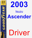 Driver Wiper Blade for 2003 Isuzu Ascender - Premium