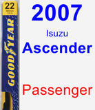 Passenger Wiper Blade for 2007 Isuzu Ascender - Premium