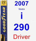 Driver Wiper Blade for 2007 Isuzu i-290 - Premium