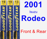 Front & Rear Wiper Blade Pack for 2001 Isuzu Rodeo - Premium