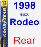 Rear Wiper Blade for 1998 Isuzu Rodeo - Premium