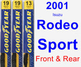 Front & Rear Wiper Blade Pack for 2001 Isuzu Rodeo Sport - Premium