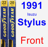 Front Wiper Blade Pack for 1991 Isuzu Stylus - Premium